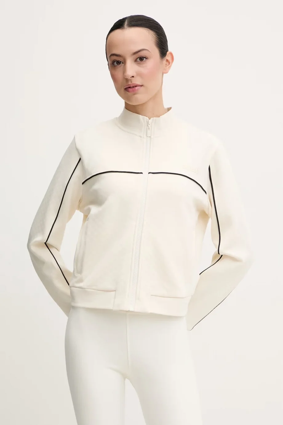 Guess Clara Tam Fermuarlı Kadın Beyaz Sweatshirt V6GQ09K3001-G047