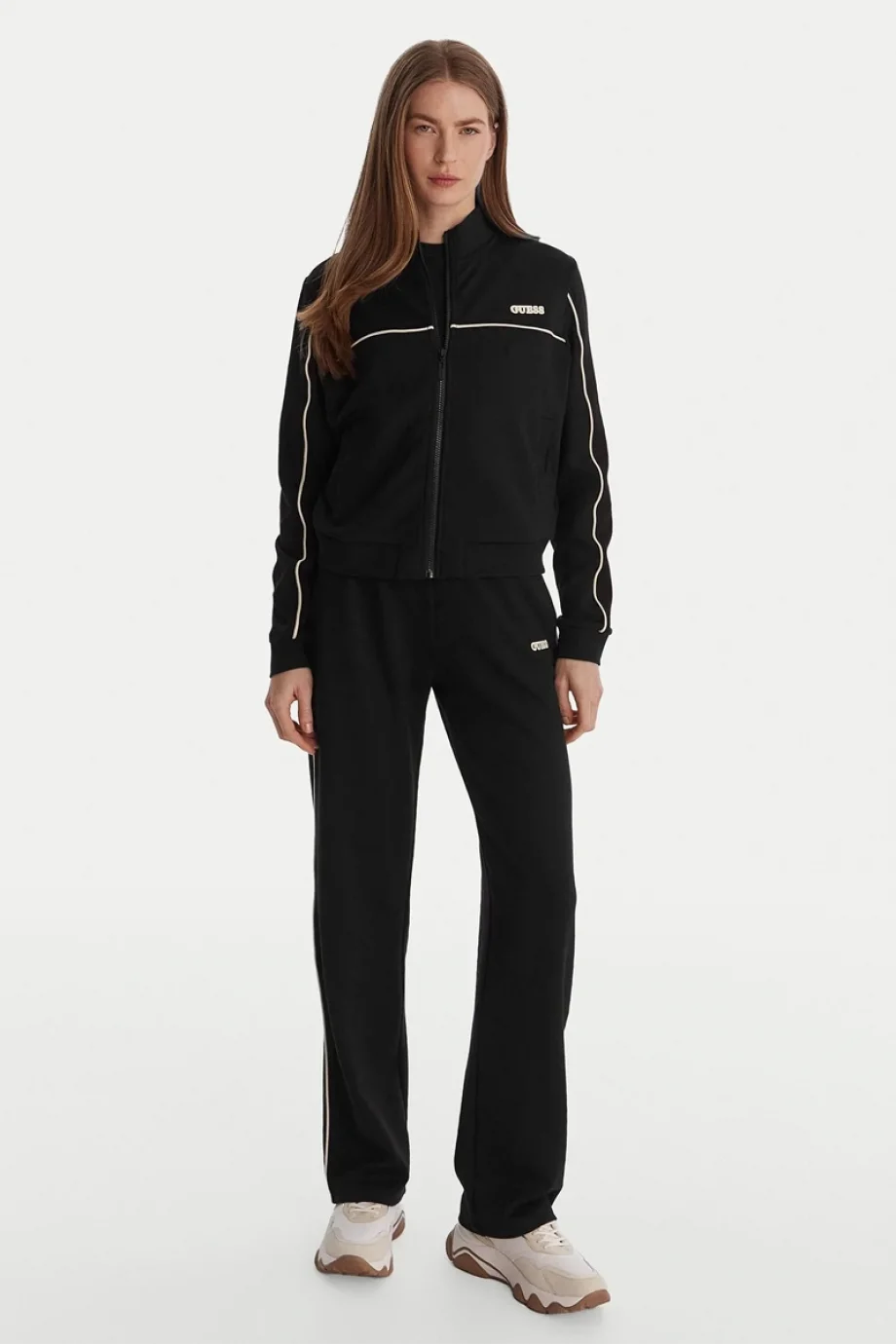 Guess Clara Tam Fermuarlı Kadın Siyah Sweatshirt V6GQ09K3001-JBLK