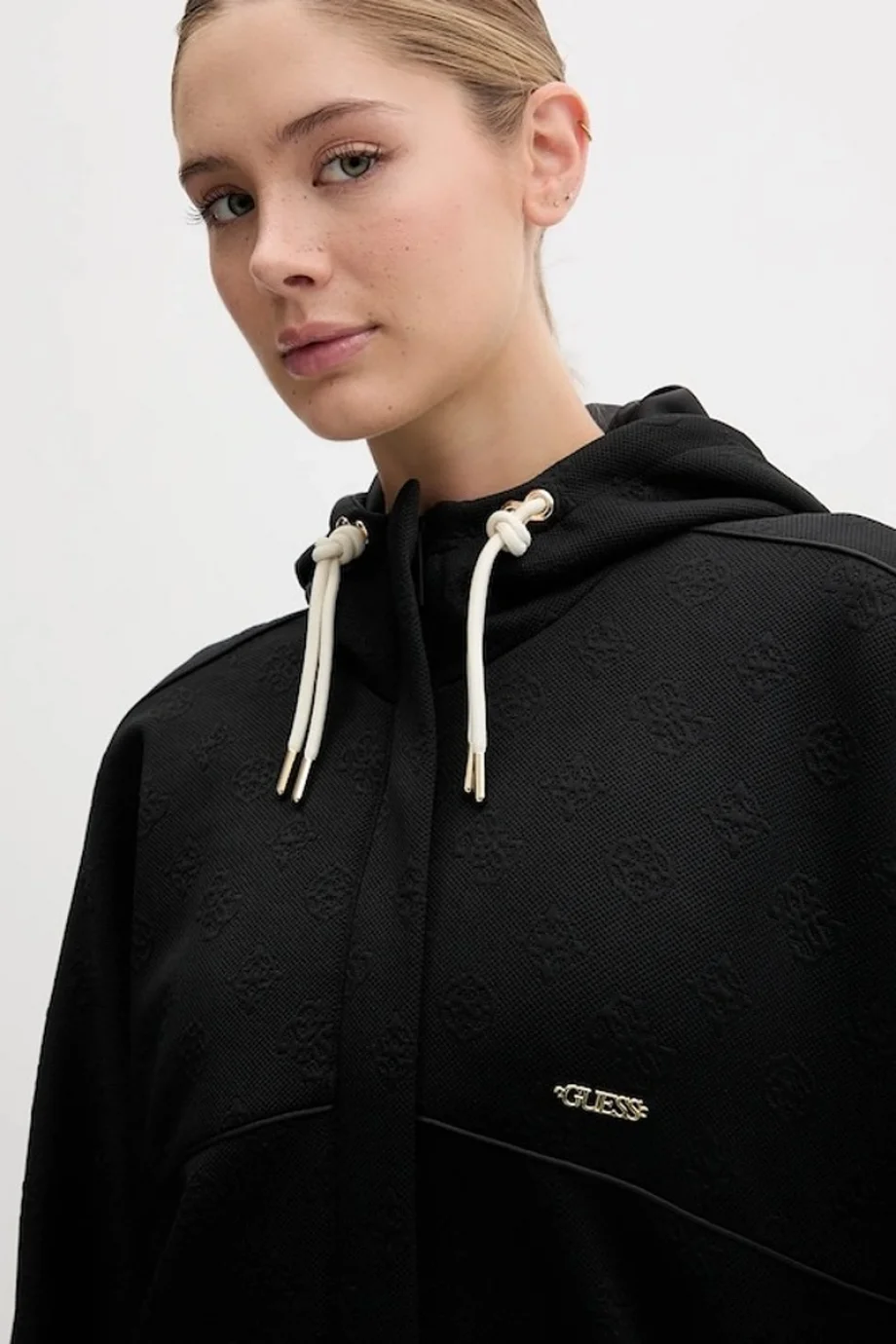 Guess Peony Kadın Siyah Aktif  Eşofman Üstü V5YQ05KBSL2-FJ8A