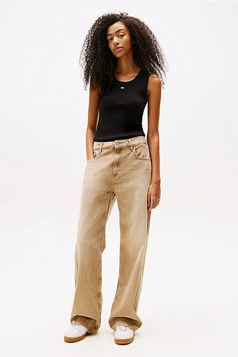 Tommy Hilfiger TJW Essential Fitilli Kolsuz Kadın Siyah T-shirt DW0DW20673BDS