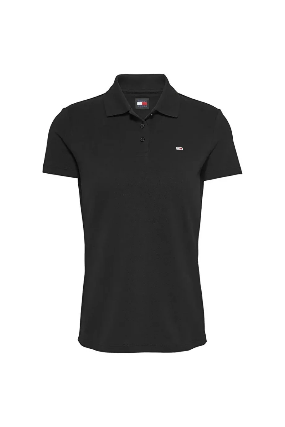 Tommy Hilfiger TJW Dar Kesim Essential Polo Yakalı Kısa Kollu Kadın Siyah Polo T-shirt DW0DW20160BDS