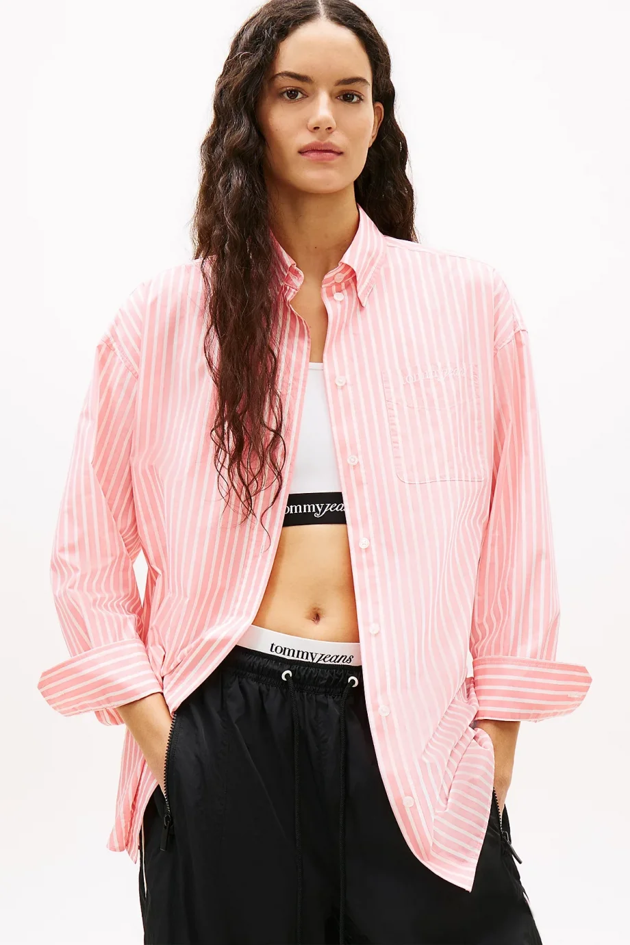 Tommy Hilfiger TJW OVS Poplin Shirt Kadın Pembe Gömlek DW0DW222180D2