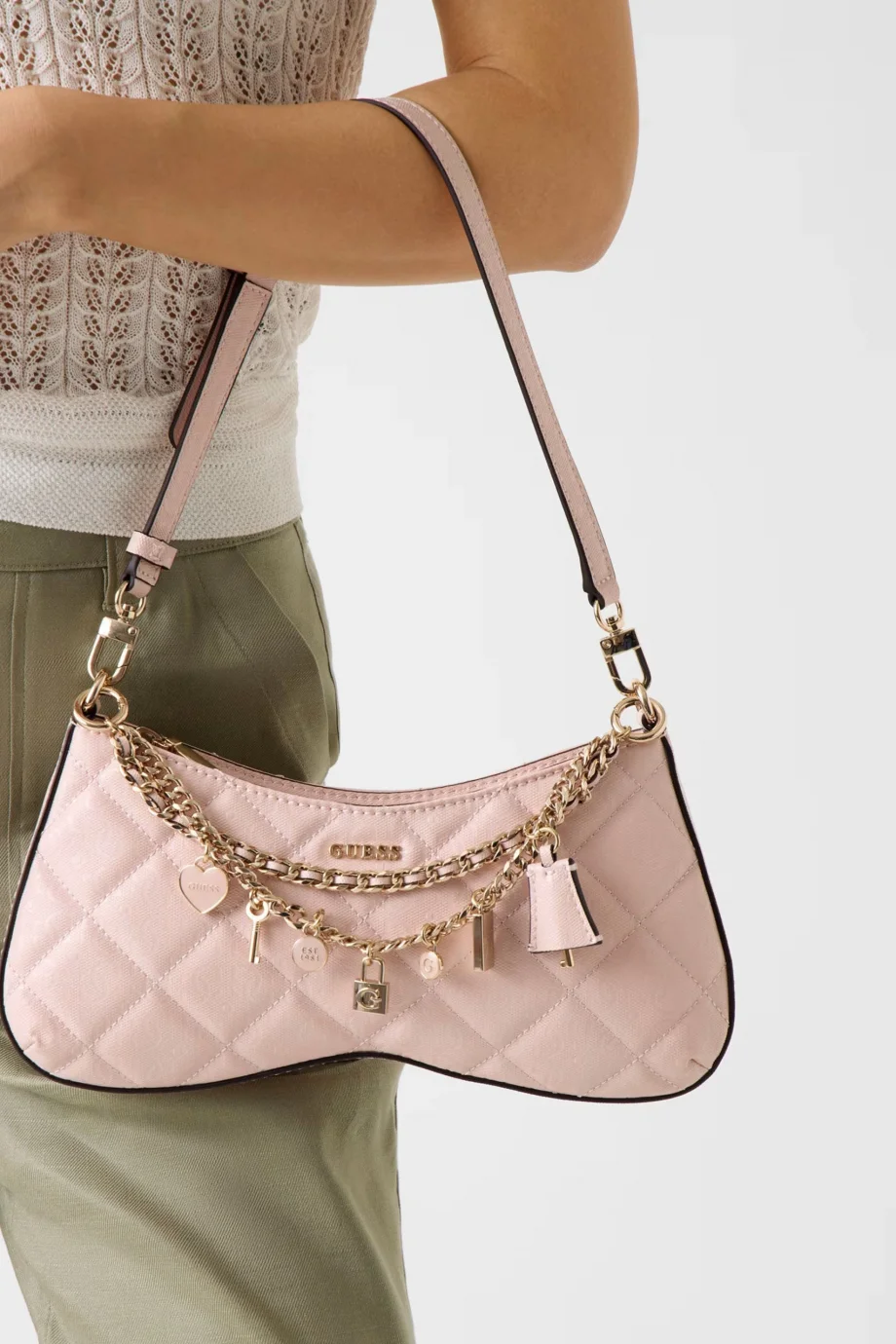 Guess Libby Omuz Kadın Pembe Omuz Çantası HWGG9912180-LTR