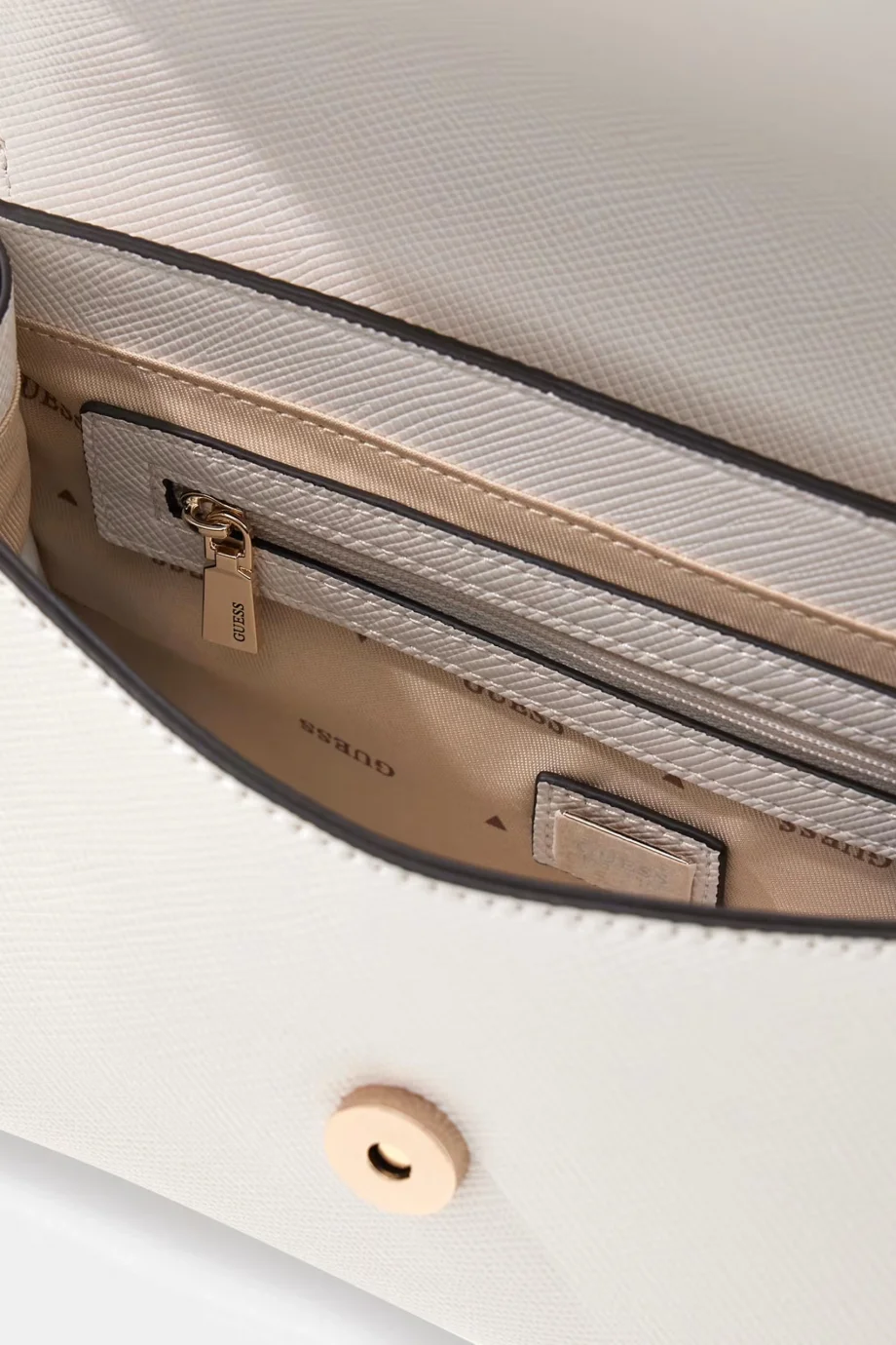 Guess Patsie Elde Taşıma Kapaklı Kadın Beyaz Omuz Çantası HWZE9919200-OFF