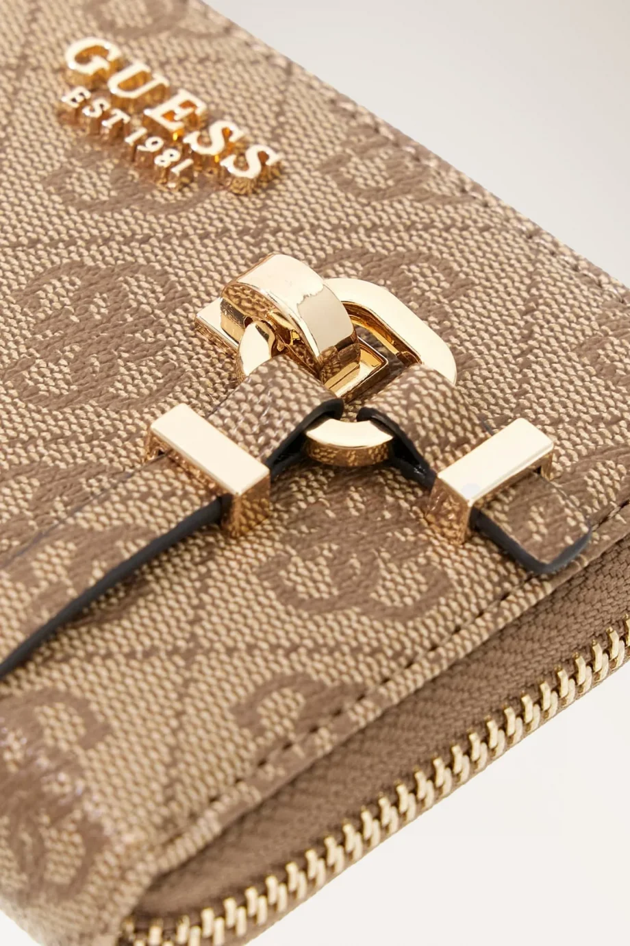 Guess Leona Logolu Orta Boy Fermuarlı Kadın Kahverengi Cüzdan SWSG9917140-LTL