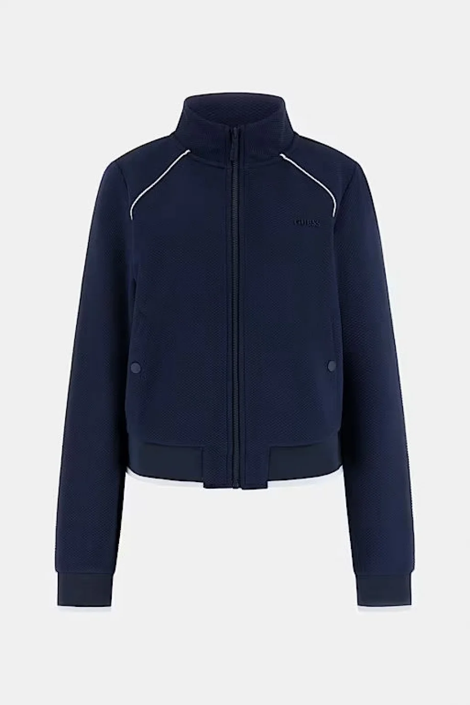 Guess Sarah Pike Hakim Yaka Tam Fermuarlı Kadın Lacivert Sweatshirt V6GQ05K2916-A71W