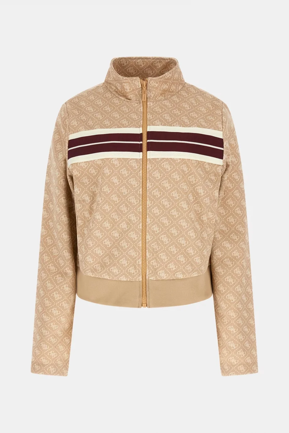 Guess 4G Jakarlı Tam Fermuarlı Kadın Bej Sweatshirt V6GQ06K2957-FMC3