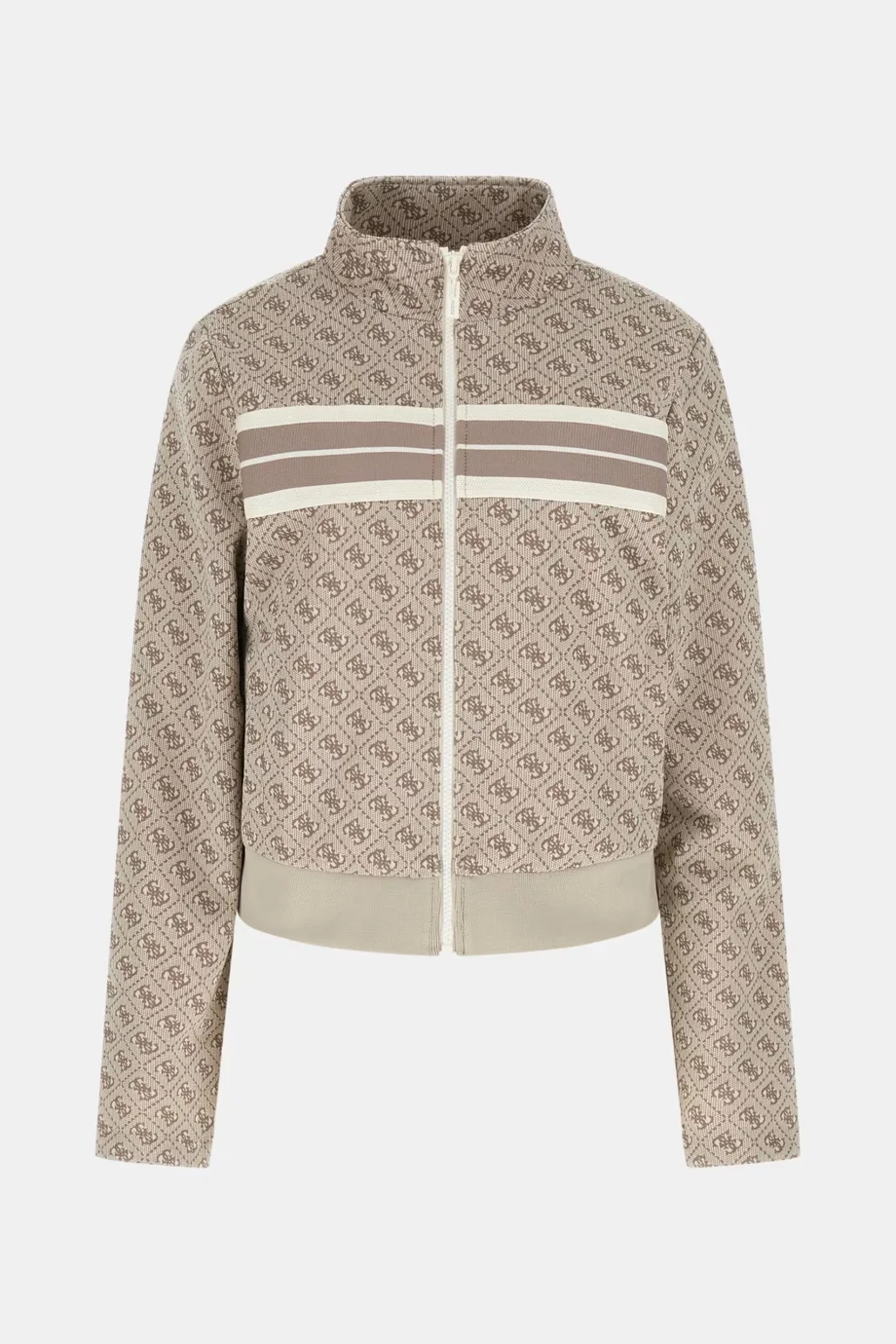 Guess 4G Jakarlı Tam Fermuarlı Kadın Bej Sweatshirt V6GQ06K2957-FMC4