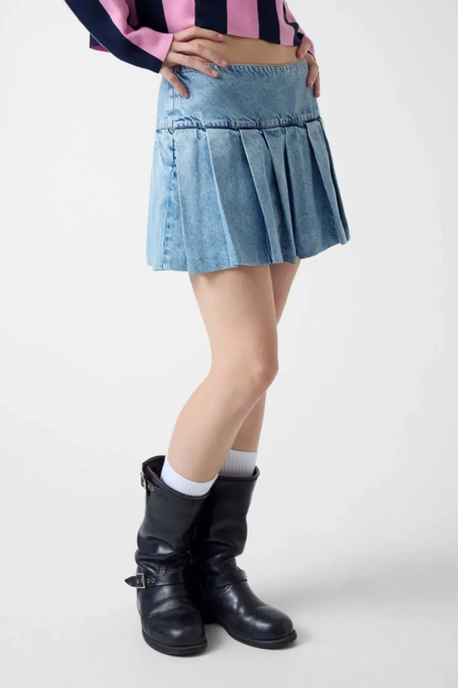 Guess GJ Pileli Kadın Mavi Etek W6RD38D6552-GVMD