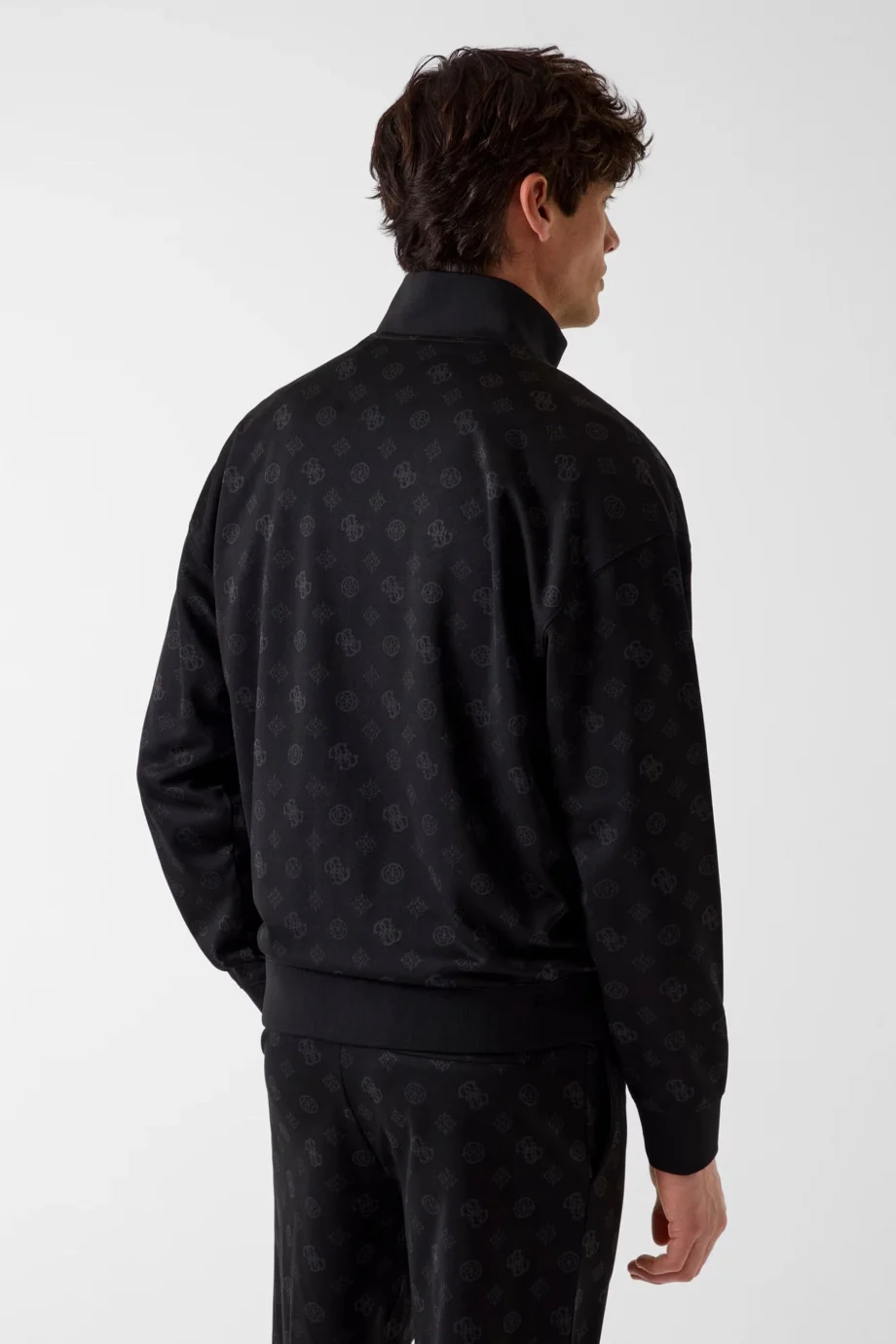 Guess Ovidio Tam Fermuarlı Erkek Siyah Sweatshirt Z6GQ07K2849-FJCD