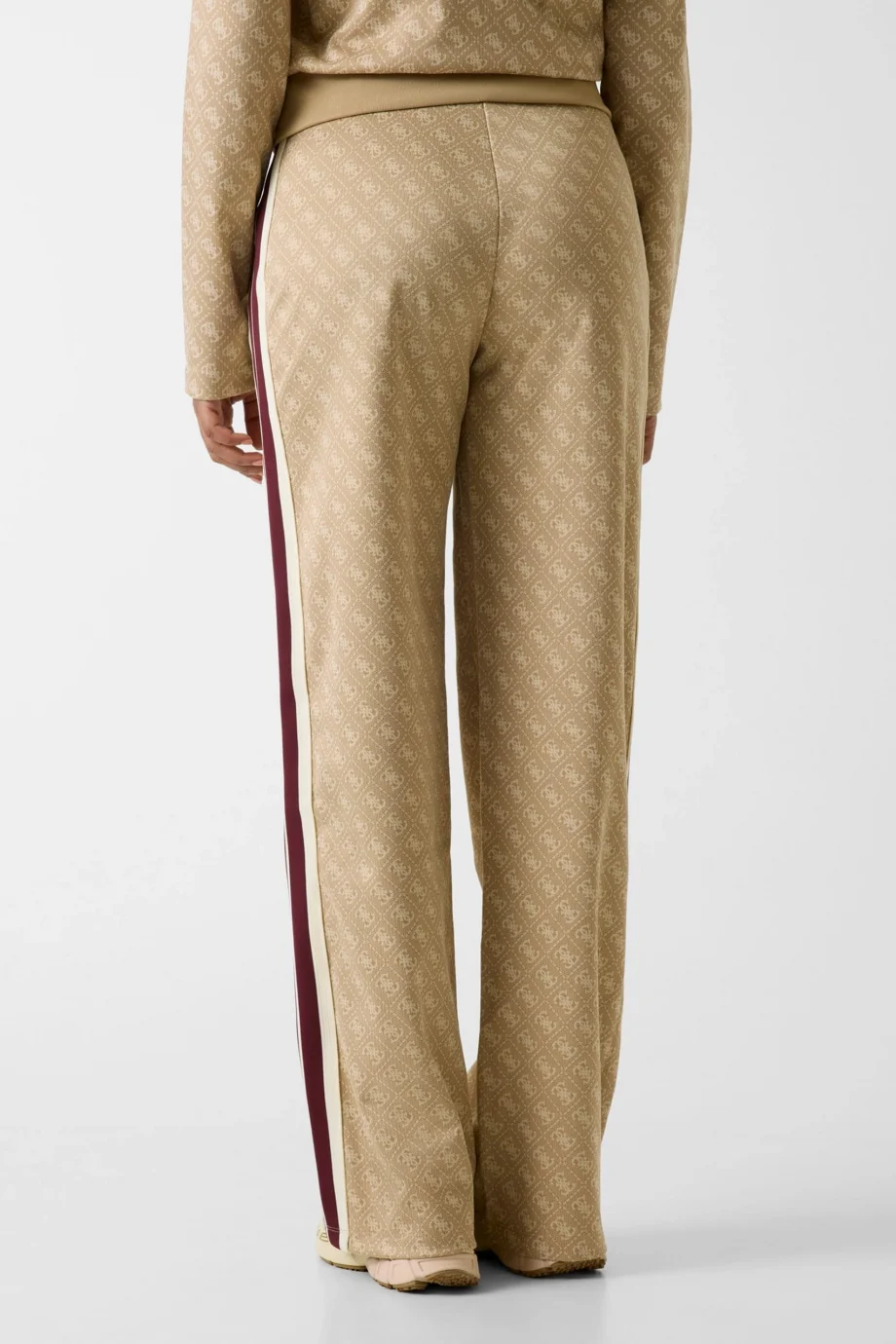 Guess 4G Jakarlı Düz Paça Kadın Bej Eşofman Altı V6GB04K2955-FMC3