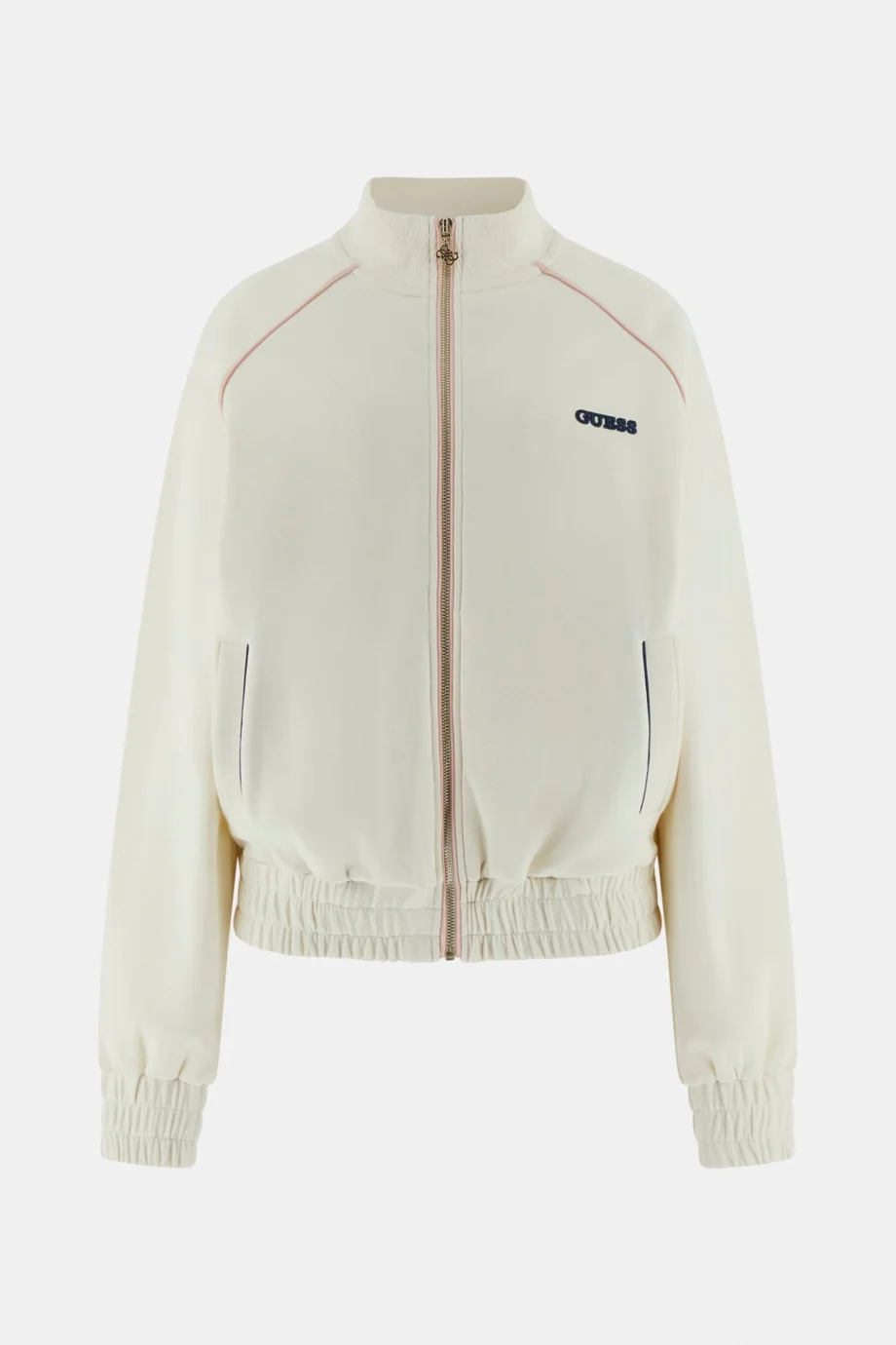 Guess Georgia Hakim Yaka Tam Fermuarlı Kadın Beyaz Sweatshirt V6RQ00KD852-G1O6