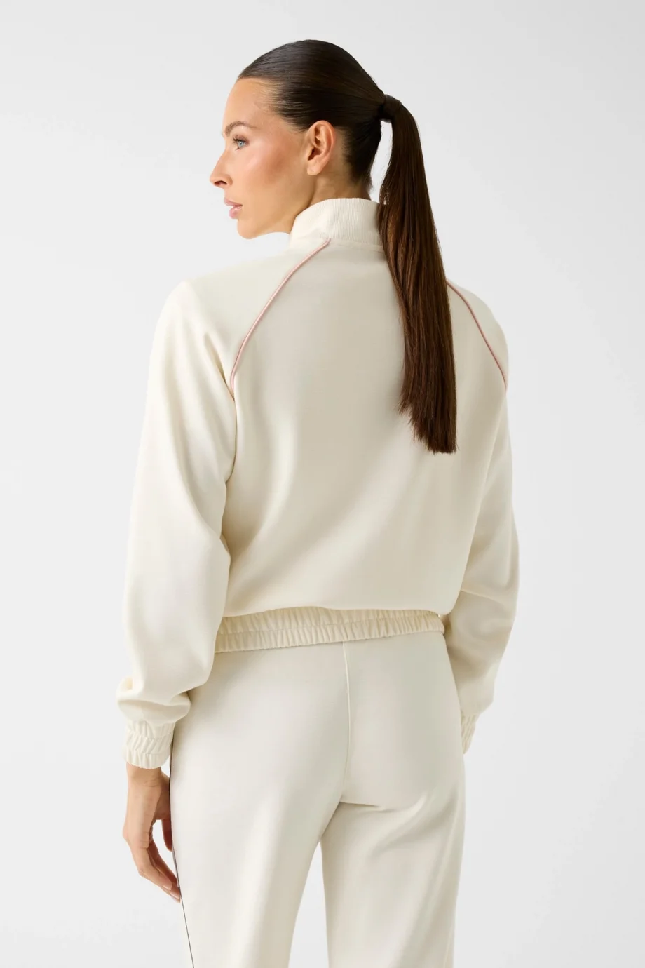 Guess Georgia Hakim Yaka Tam Fermuarlı Kadın Beyaz Sweatshirt V6RQ00KD852-G1O6