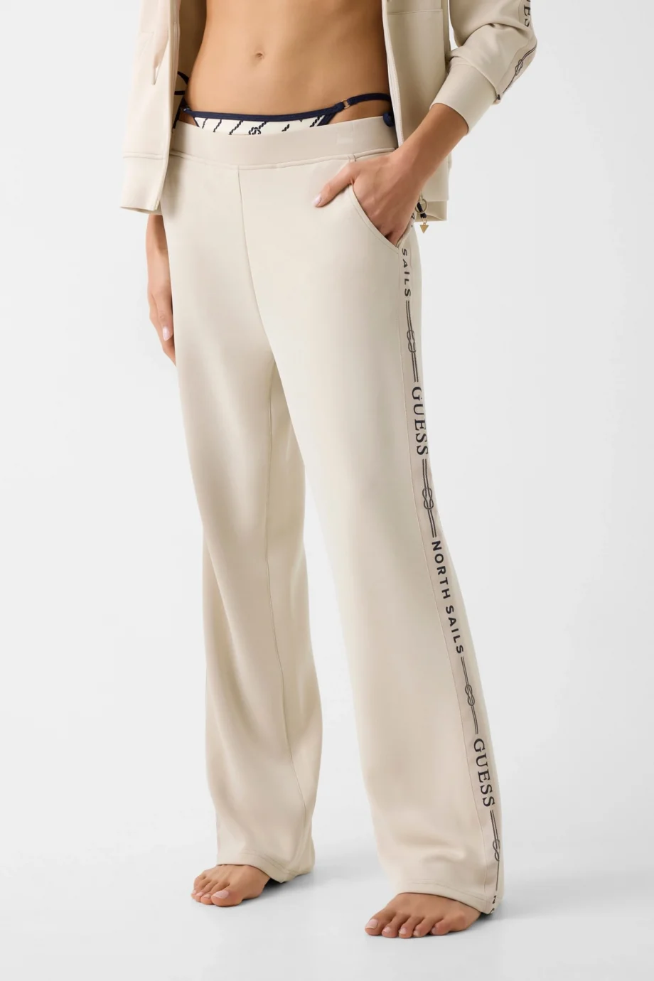 Guess GuessxNS Kadın Krem Pantolon W6GB29K3282-A115