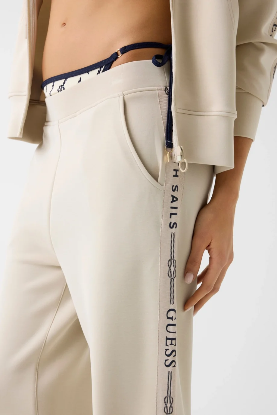 Guess GuessxNS Kadın Krem Pantolon W6GB29K3282-A115