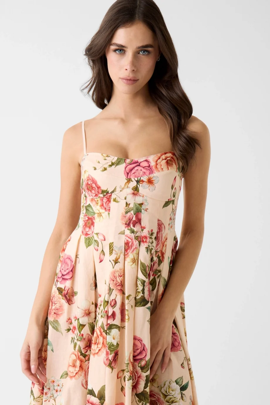 Guess Kolsuz Bria Keten Kadın Çok Renkli Elbise W6GKAFW2558-PMM9