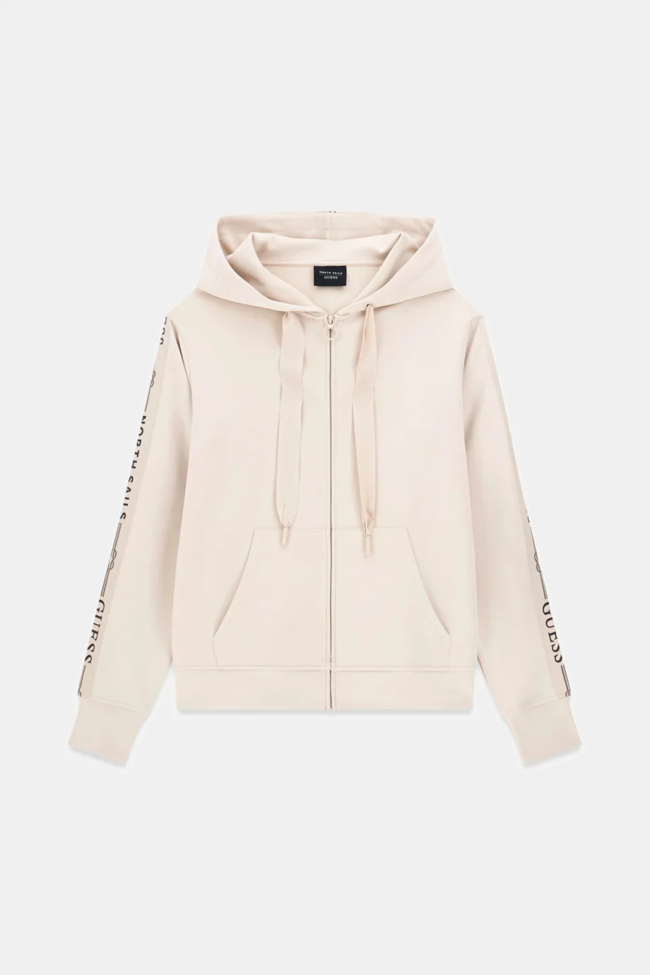 Guess GuessxNS Fermuarlı Kapüşonlu Kadın Krem Sweatshirt W6GQ03K2656-A115