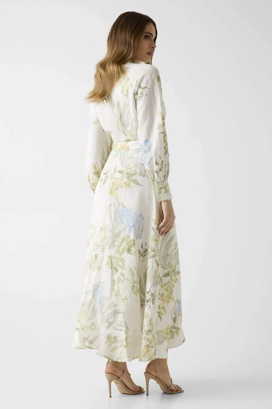 Guess Miriam Kemerli Uzun Kollu Maksi Kadın Çok Renkli Elbise W6GKALW2703-PMMA