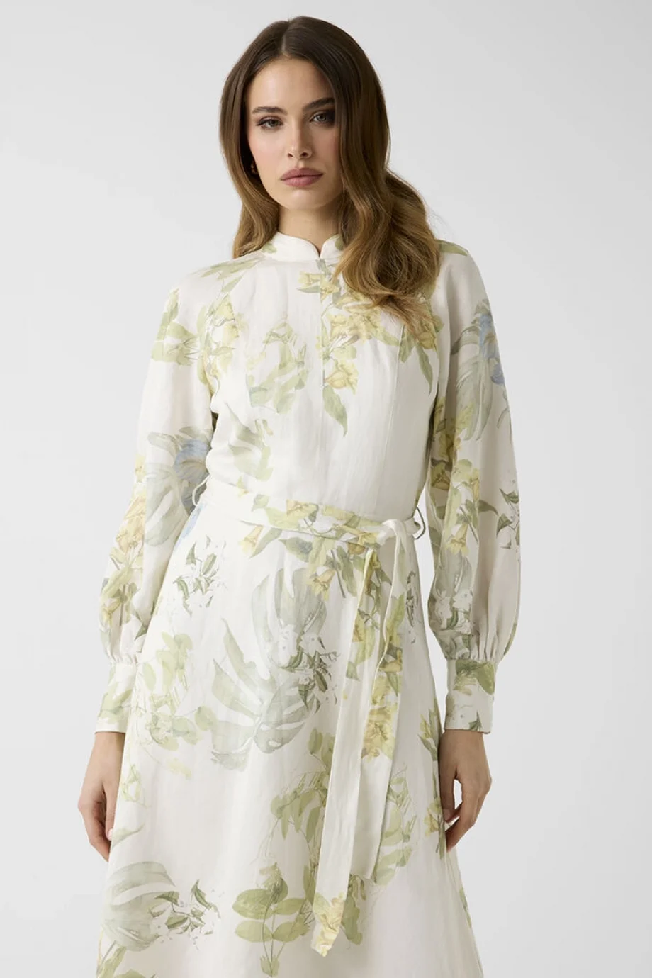 Guess Miriam Kemerli Uzun Kollu Maksi Kadın Çok Renkli Elbise W6GKALW2703-PMMA