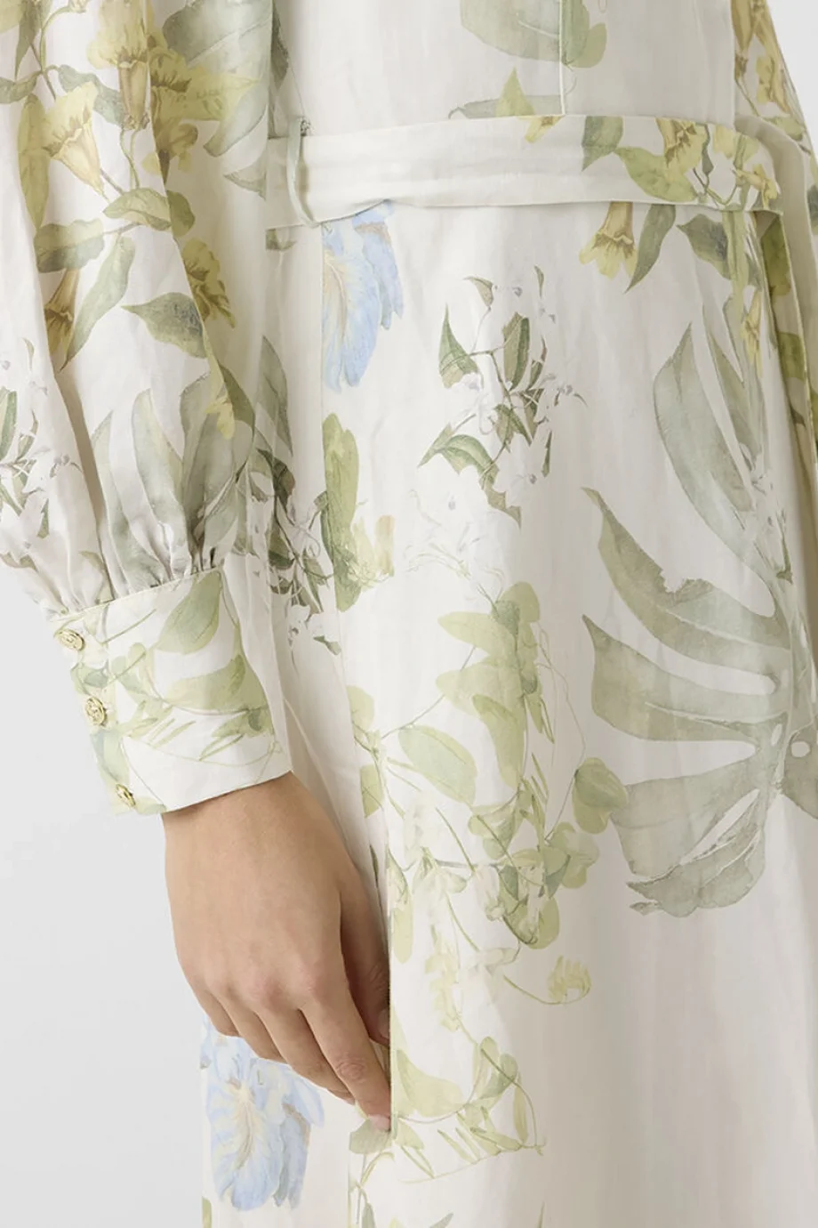 Guess Miriam Kemerli Uzun Kollu Maksi Kadın Çok Renkli Elbise W6GKALW2703-PMMA