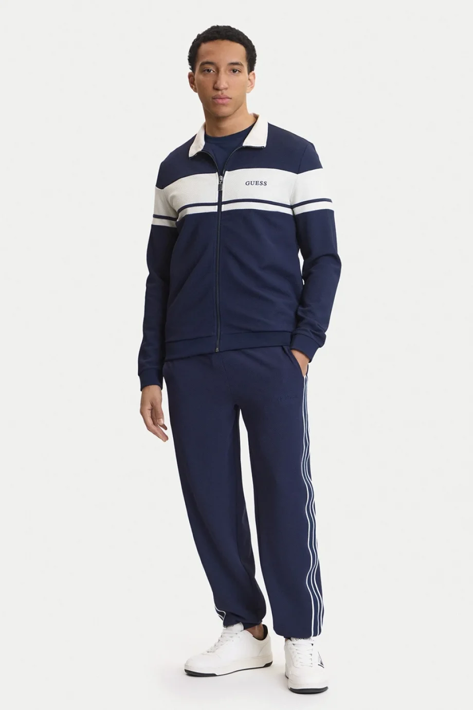 Guess Spiros Tam Fermuarlı Erkek Mavi Sweatshirt Z6GQ29K3212-G7R1