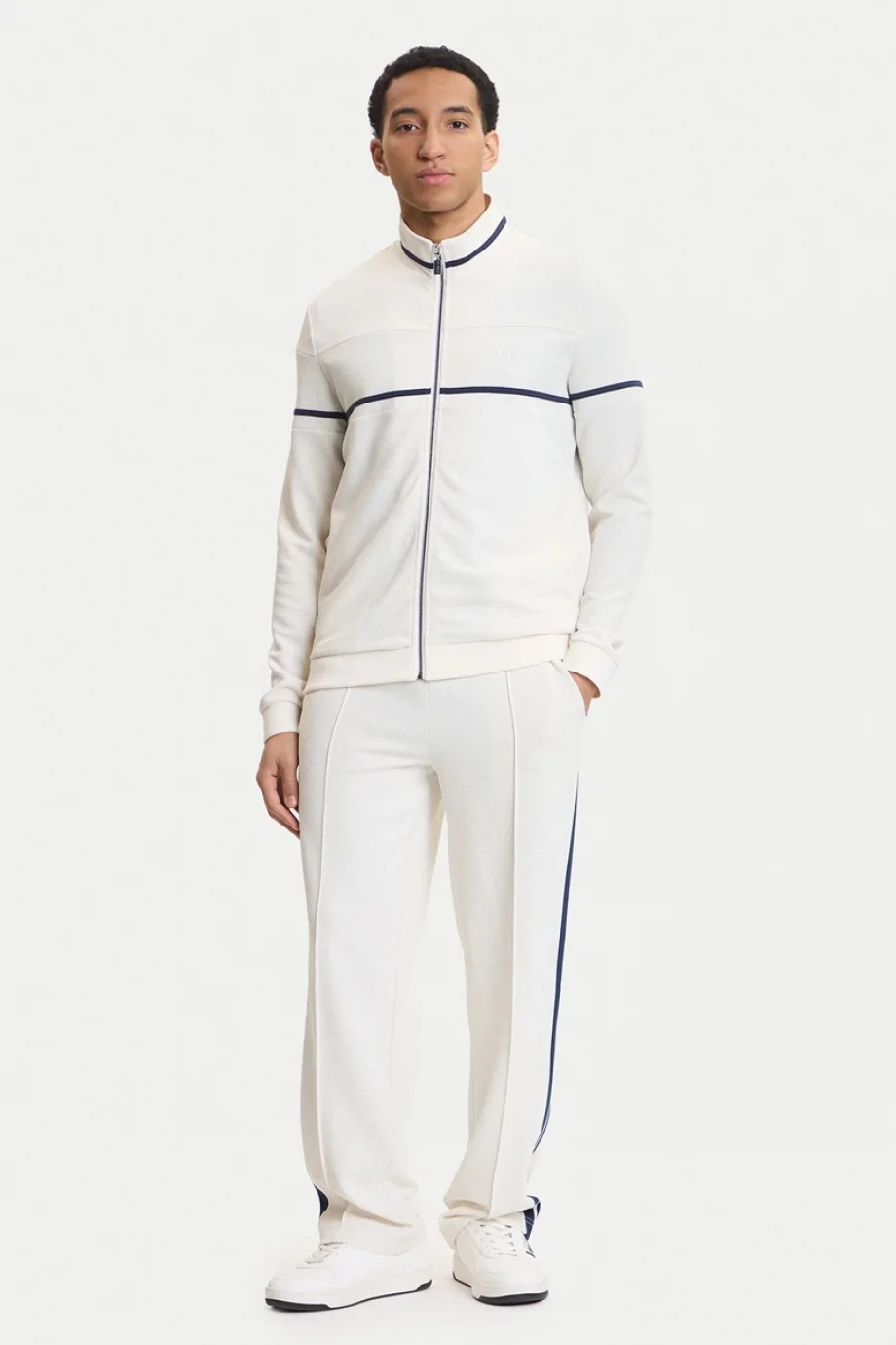 Guess Spiros Tam Fermuarlı Erkek Beyaz Sweatshirt Z6GQ29K3212-G018