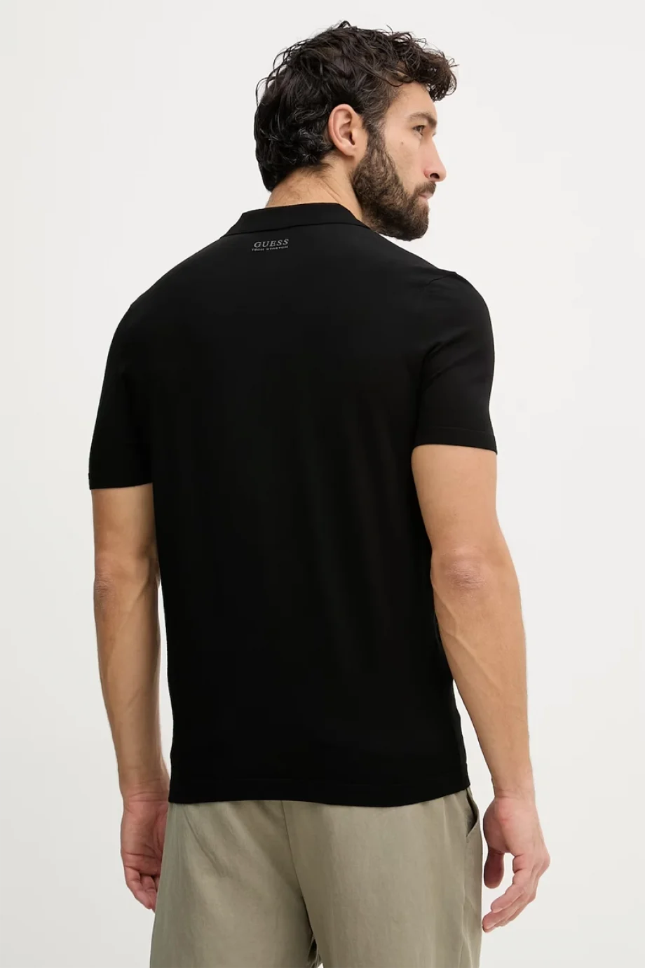 Guess Kadir Teknik Kısa Kollu Polo Yakalı Erkek Siyah Triko M6RR15Z4442-JBLK