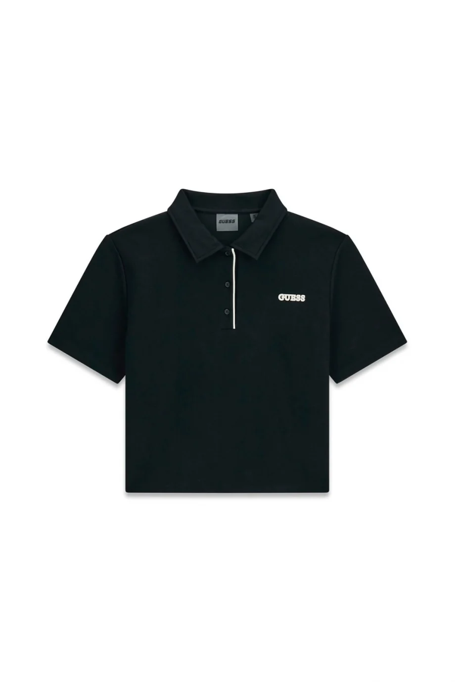 Guess Clara Kutulu Kesim Polo Yakalı Kadın Siyah Polo T-shirt V6GP12K3044-JBLK