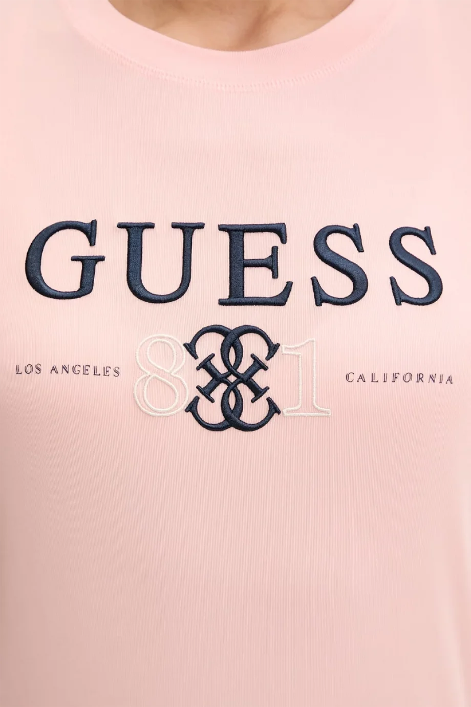 Guess Steffi Bisiklet Yaka Kısa Kollu Kadın Pembe T-shirt V6RI13KD772-C420