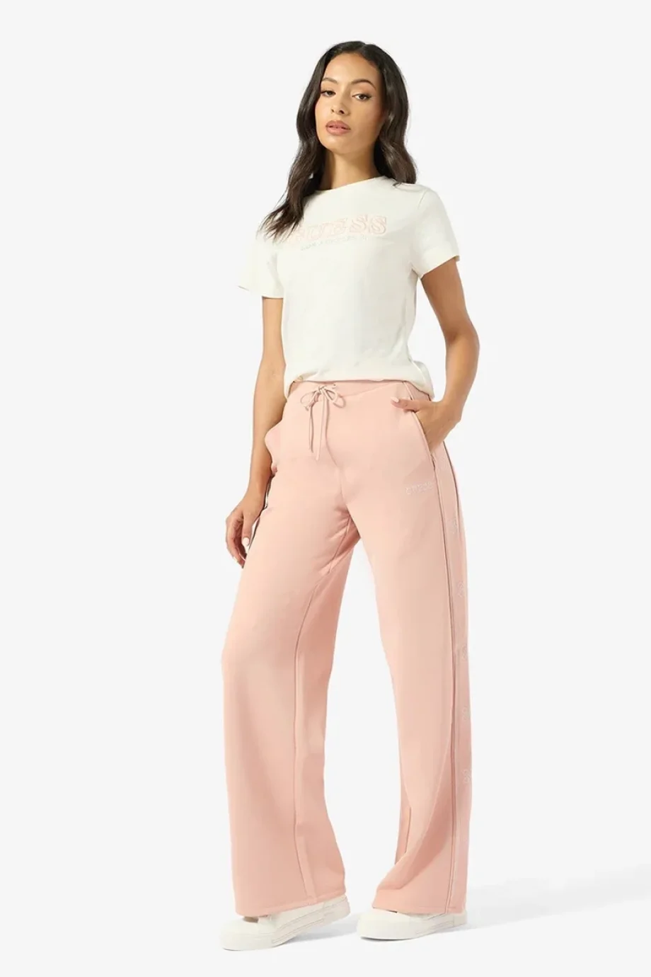 Guess Ketty Bisiklet Yaka Kısa Kollu Kadın Beyaz T-shirt V6RI10I3Z14-G012