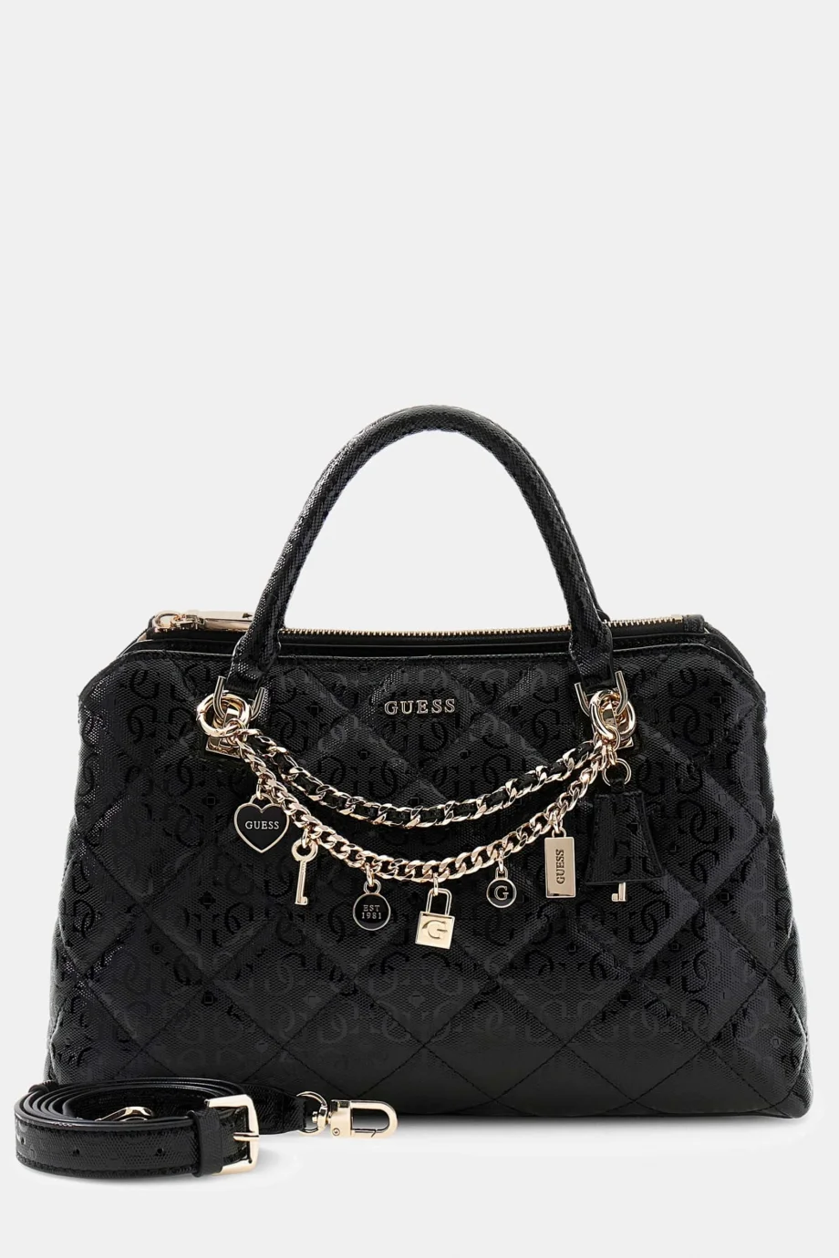 Guess Libby 2 Bölmeli Kadın Siyah El Çantası HWGG9912060-BLA