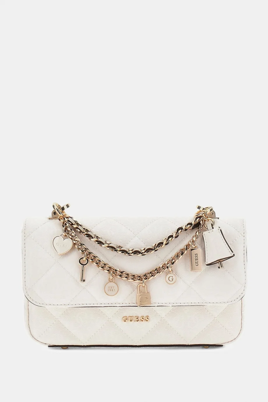 Guess Libby Kapaklı Çapraz Askılı Kadın Beyaz El Çantası HWGG9912200-OFF