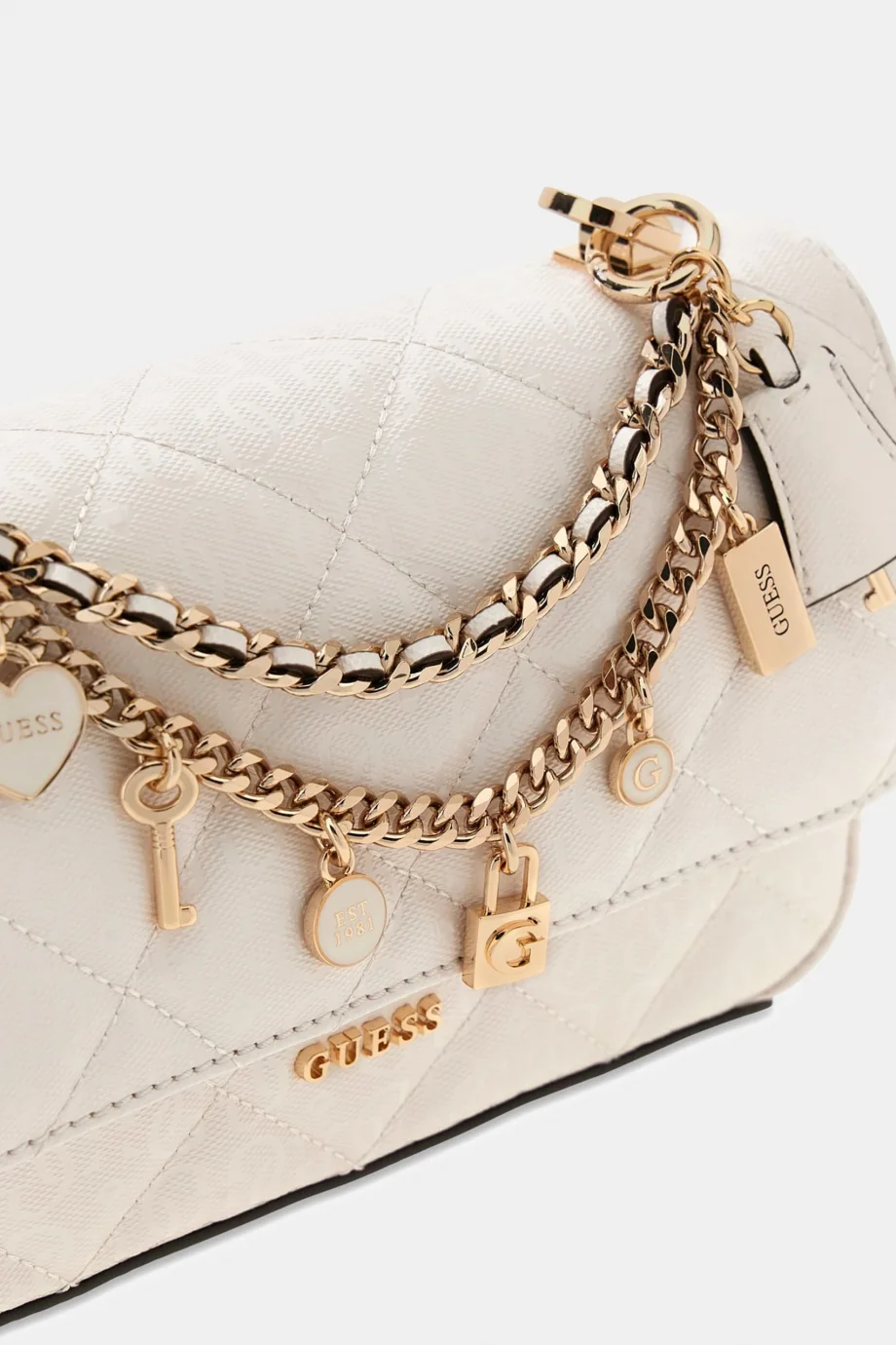 Guess Libby Kapaklı Çapraz Askılı Kadın Beyaz El Çantası HWGG9912200-OFF