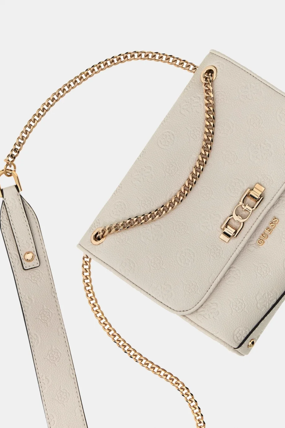 Guess Anise Dönüştürülebilir Kapaklı Çapraz Askılı Kadın Ekru Omuz Çantası HWPD9916210-STL