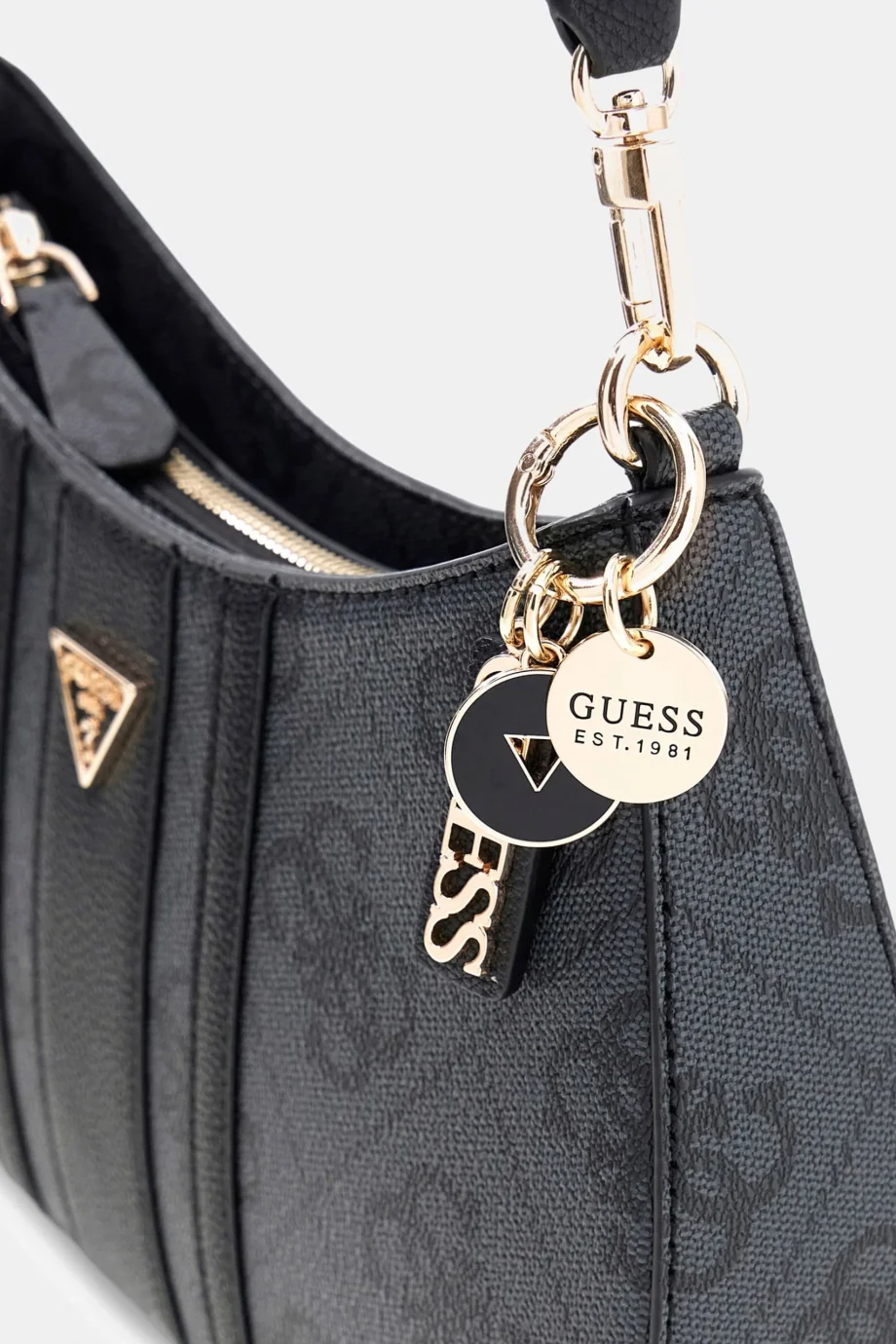 Guess Noelle II Üstten Fermuarlı Kadın Antrasit Omuz Çantası HWSS9672180-CLO