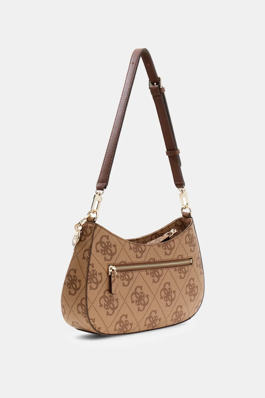 Guess Noelle II Üstten Fermuarlı Kadın Kahverengi Omuz Çantası HWSS9672180-LGW