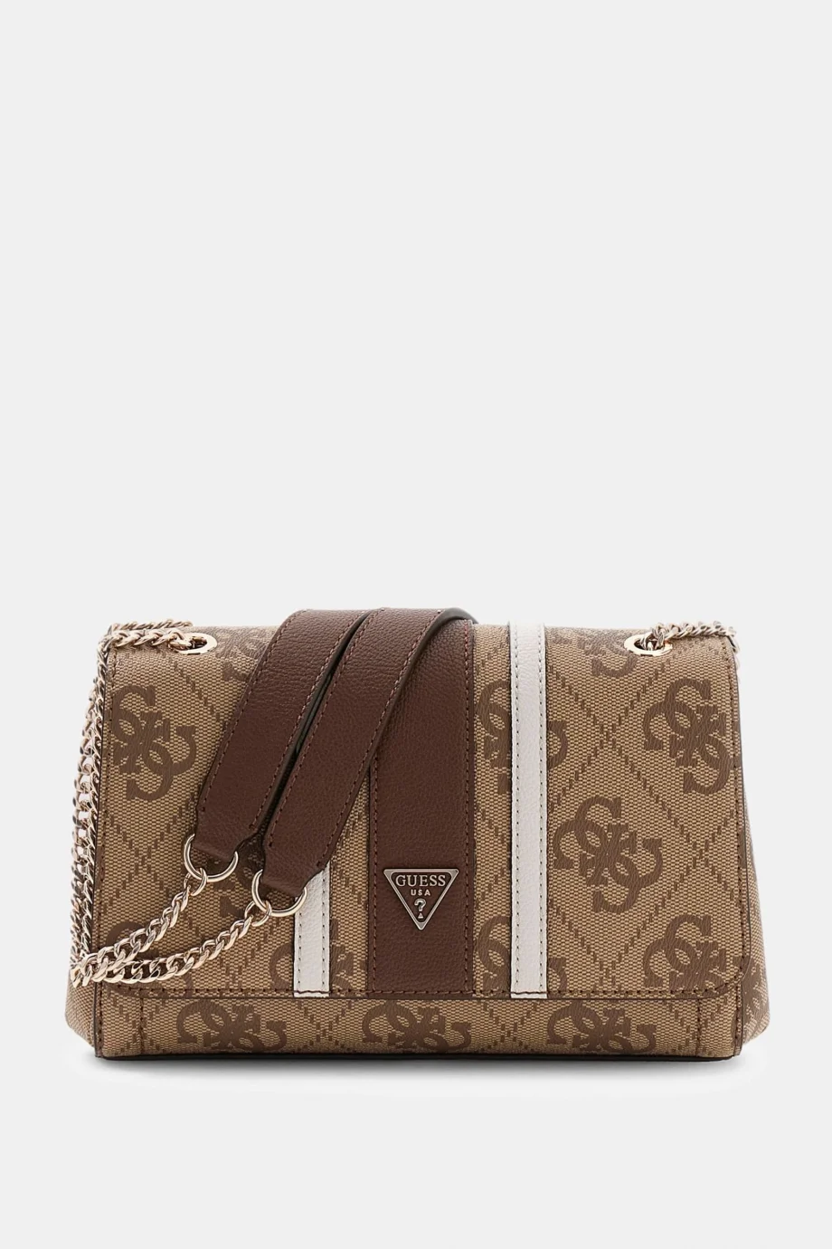 Guess Noelle II Dönüştürülebilir Kapaklı Çapraz Askılı Kadın Kahverengi Omuz Çantası HWSS9672210-LGW