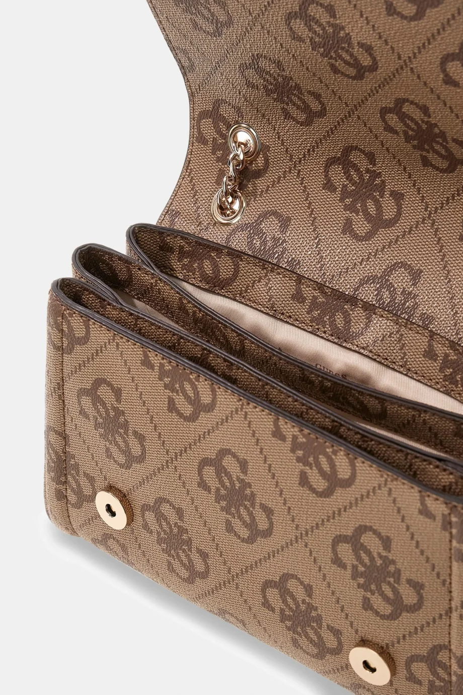 Guess Noelle II Dönüştürülebilir Kapaklı Çapraz Askılı Kadın Kahverengi Omuz Çantası HWSS9672210-LGW