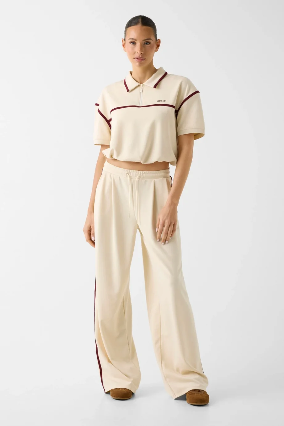 Guess Jasmine Geniş Paça Kadın Beyaz Eşofman Altı V6GB01K2914-G047