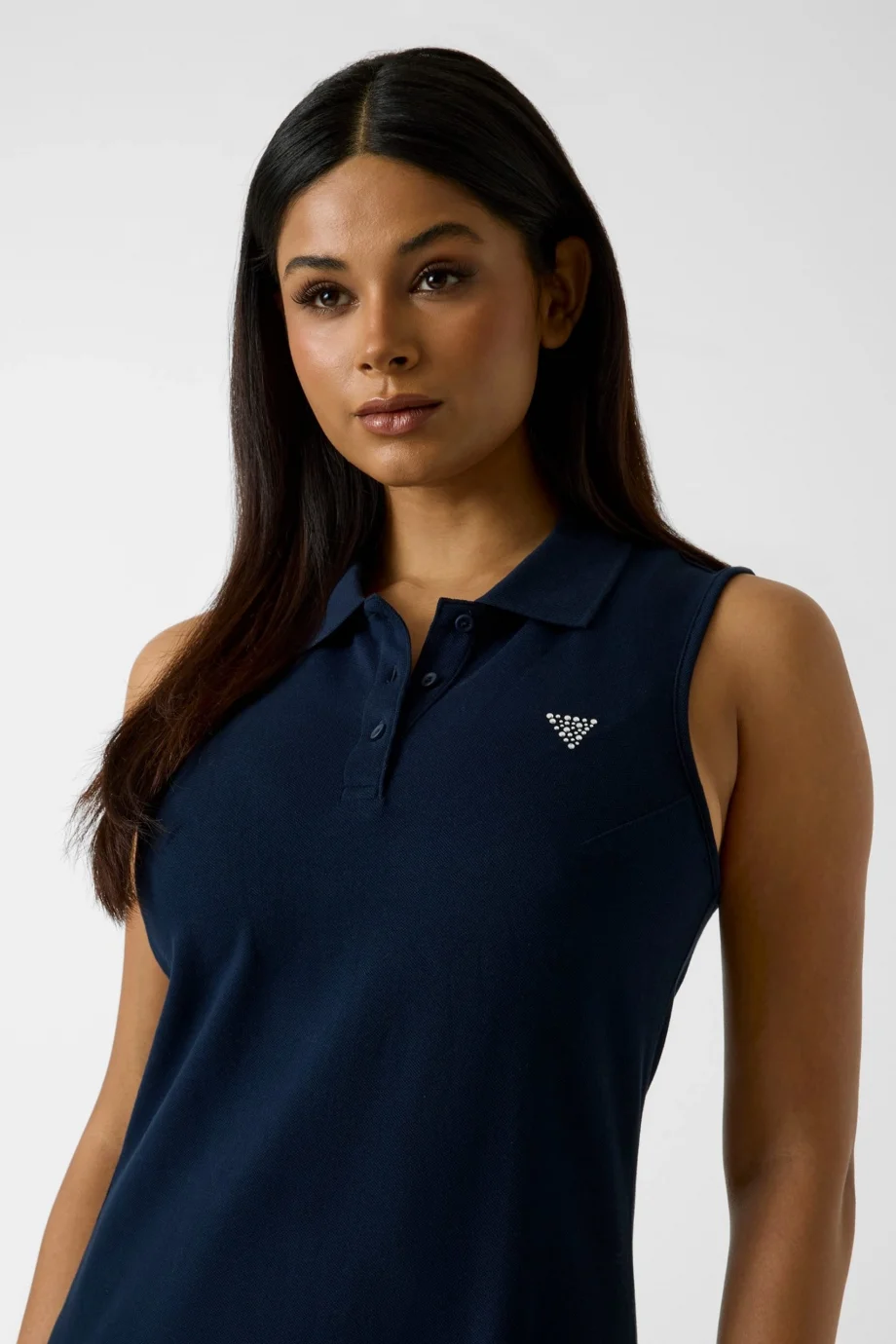 Guess Silvy Kısa Kollu Polo Yakalı Kadın Lacivert Elbise V6GK09K3152-A71W