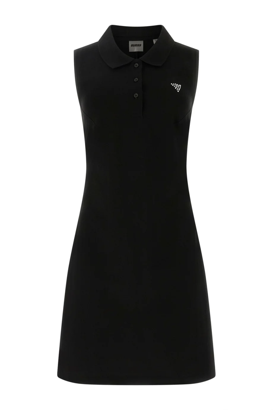 Guess Silvy Kısa Kollu Polo Yakalı Kadın Siyah Elbise V6GK09K3152-JBLK