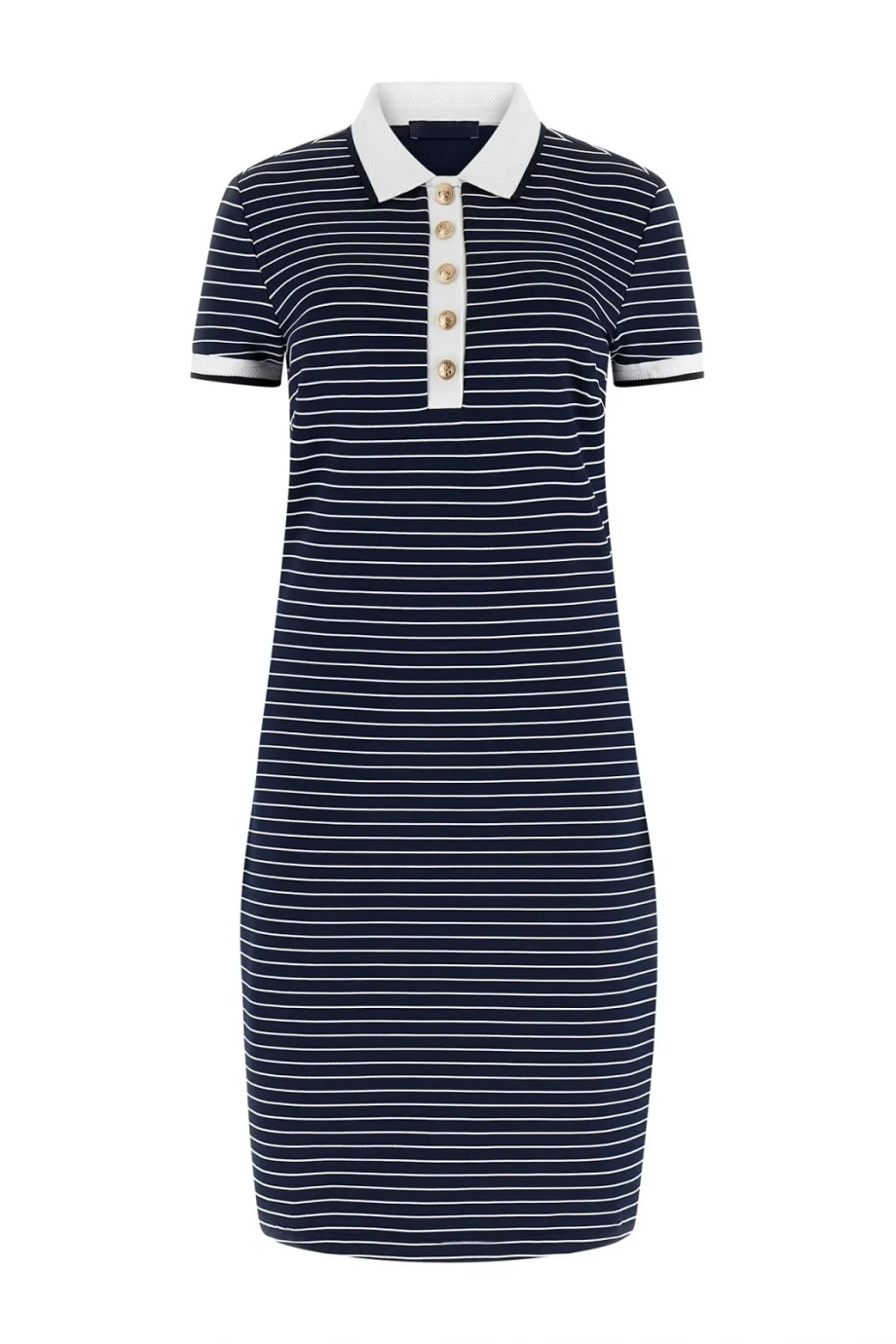 Guess Kısa Kollu Polo Yakalı Alphonsine Çizgili Kadın Çok Renkli Elbise W6GK14K2948-SB09