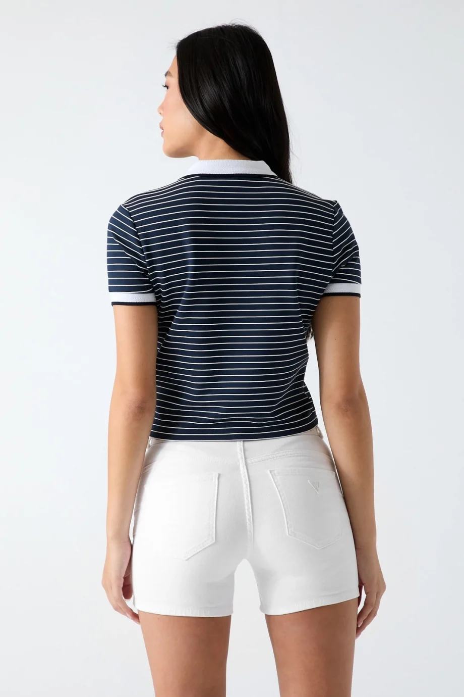 Guess Kısa Kollu Polo Yakalı Alphonsine Çizgili Kadın Çok Renkli Polo T-shirt W6GP17K2946-SB09