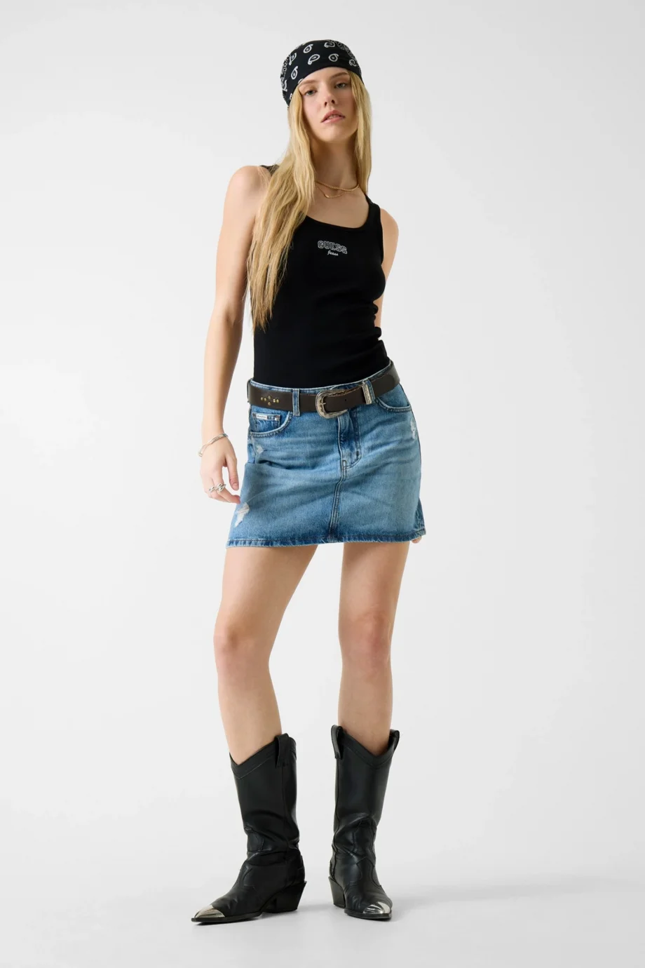 Guess GJ Klasik Mini Kadın Mavi Etek W6RD0QD6532-GJED