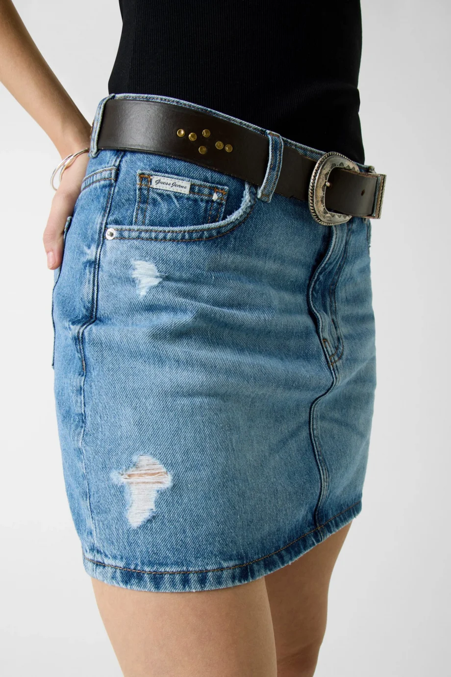 Guess GJ Klasik Mini Kadın Mavi Etek W6RD0QD6532-GJED