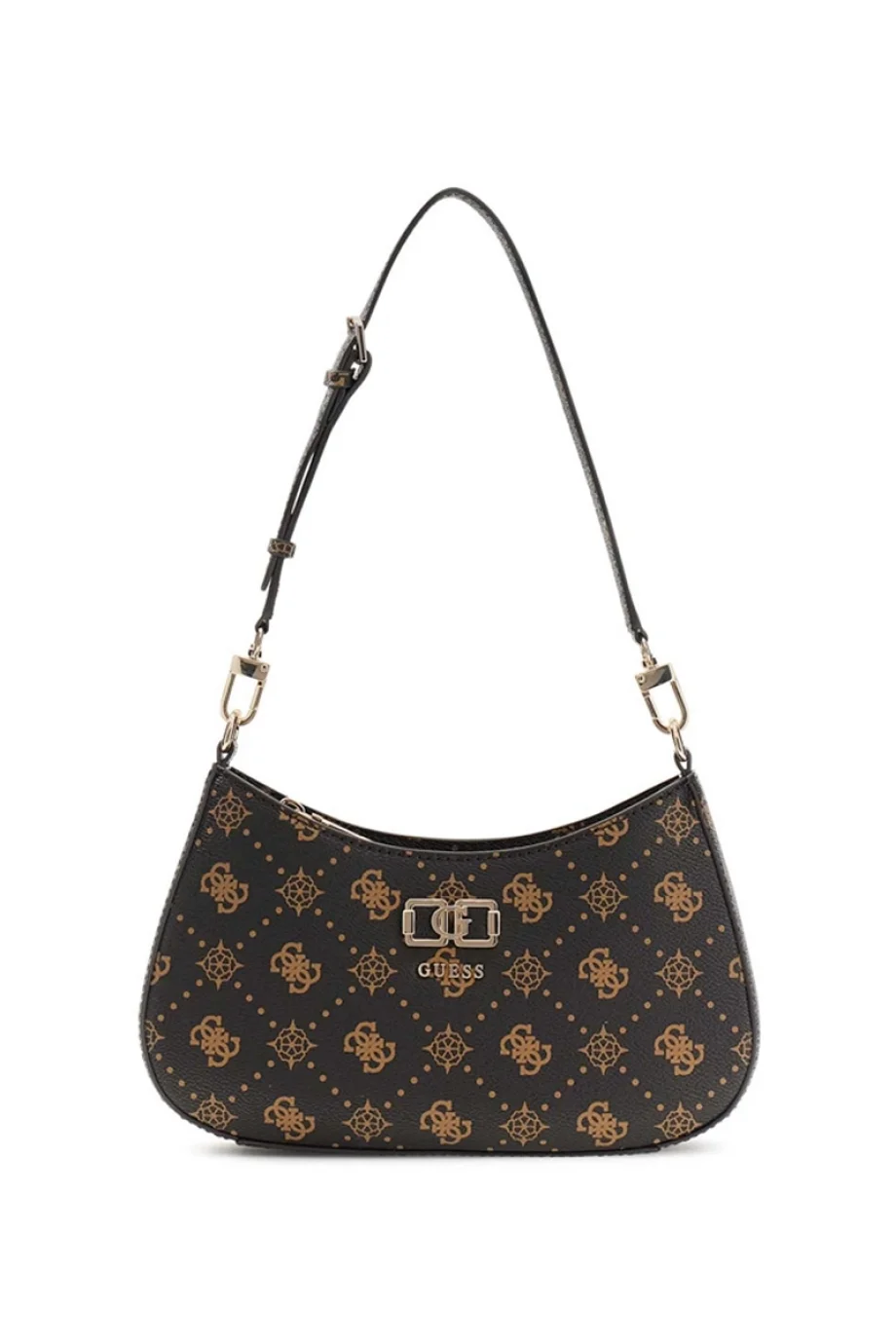 Guess Emelie Logolu Üstten Fermuarlı Kadın Kahverengi El Çantası HWGP9928180-ESL