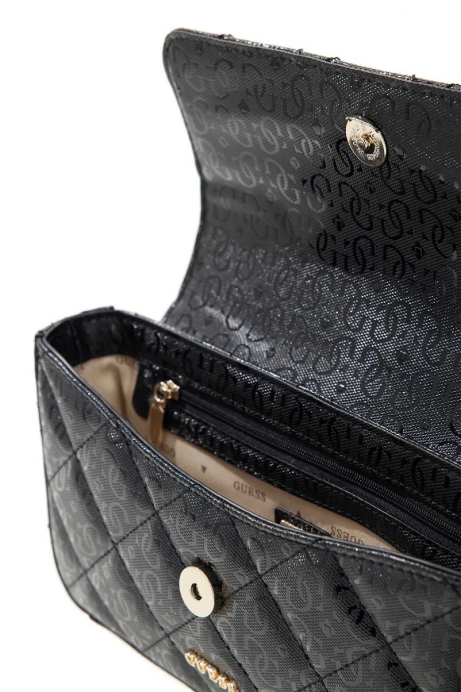 Guess Libby Kapaklı Çapraz Askılı Kadın Siyah El Çantası HWGG9912200-BLA