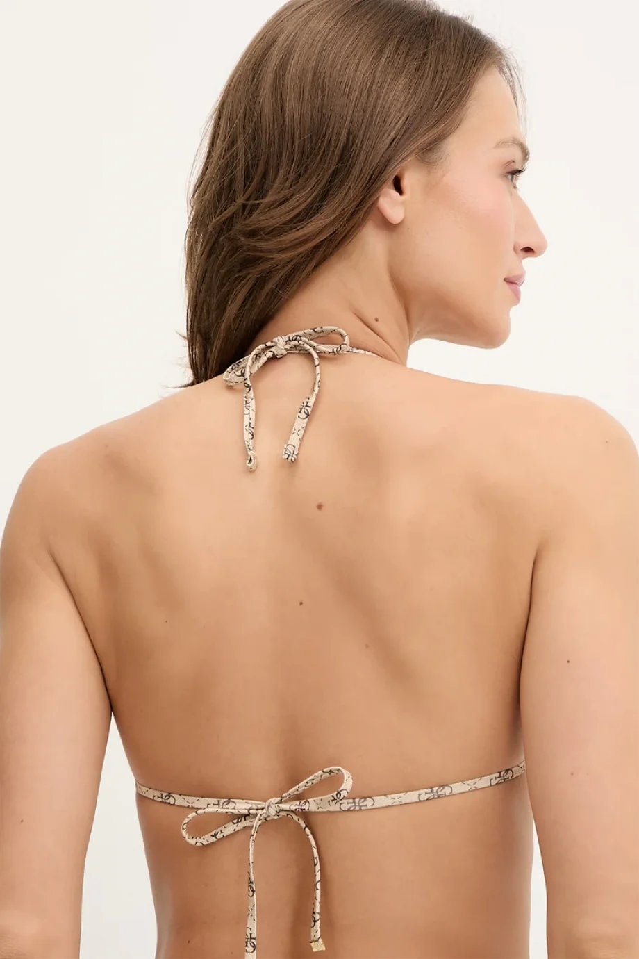 Guess 4G Çıkarılabilir Pedli Üçgen Kadın Bej Bikini E6GJ48KCBJ0-P1LT