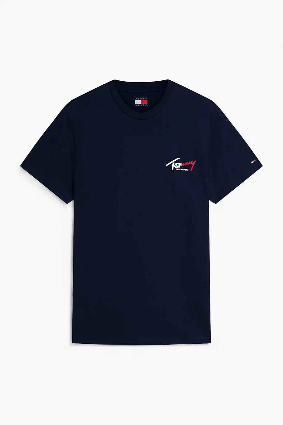 Tommy Hilfiger TJM Dar Kesim Göğüs İmzalı Kısa Kollu Erkek Mavi T-shirt DM0DM22538C1G