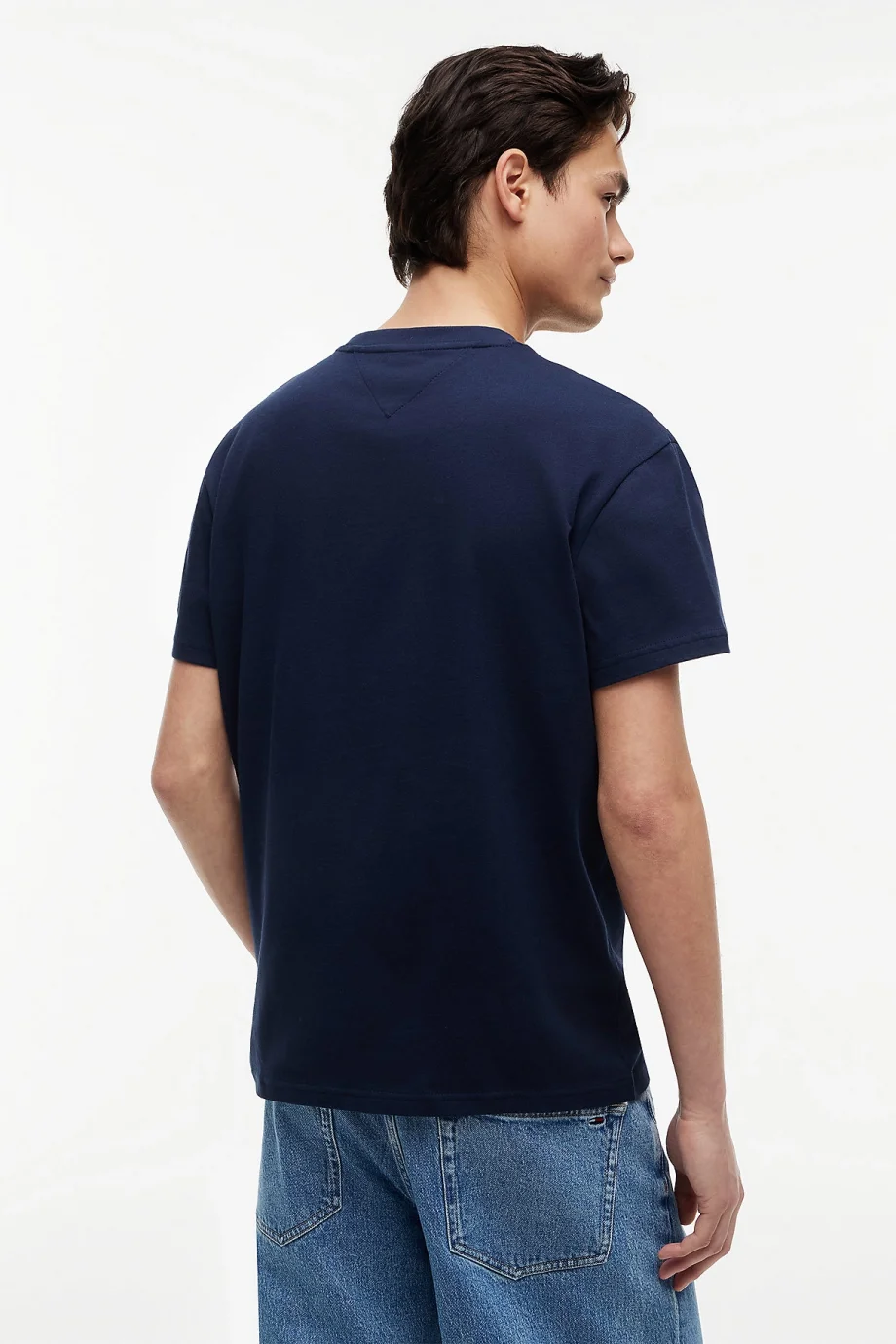 Tommy Hilfiger TJM Normal Kesim Büyük Bayraklı Kısa Kollu Erkek Mavi T-shirt DM0DM22645C1G